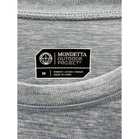 Mondetta Outdoor Project Blue Short Sleeve Activewear T-Shirt Mens M Golf Walk - Picture 7 of 7